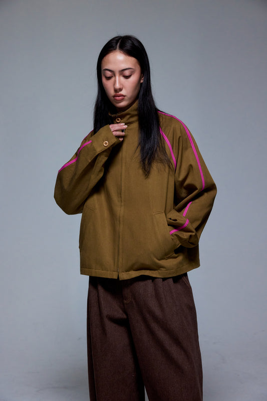 REVERSIBLE HIGH NECK ZIP JACKET